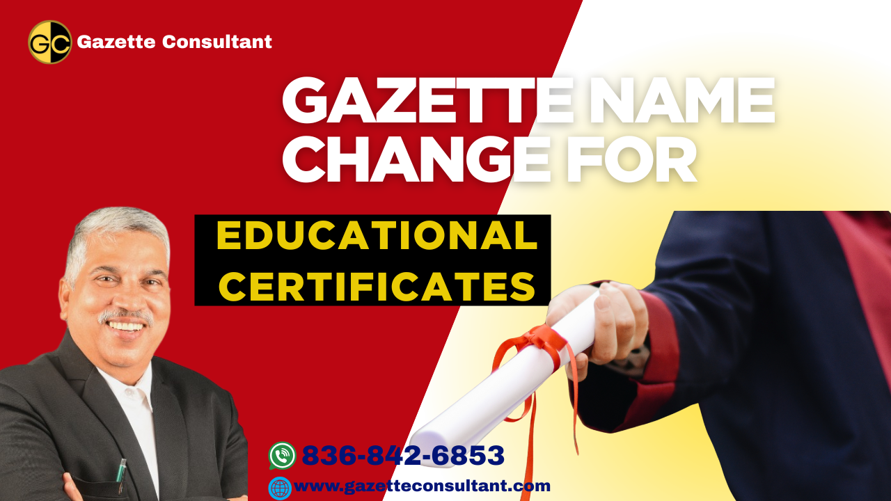 Gazette names change for educational certificates