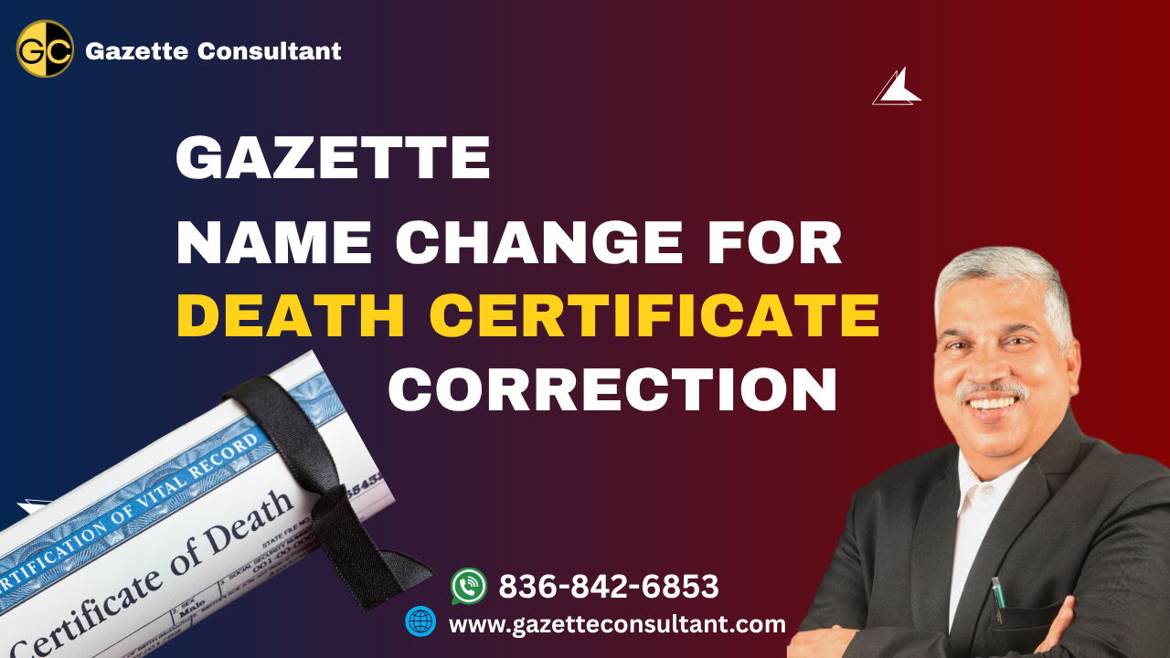 Gazette Name Change for Death Certificate Correction